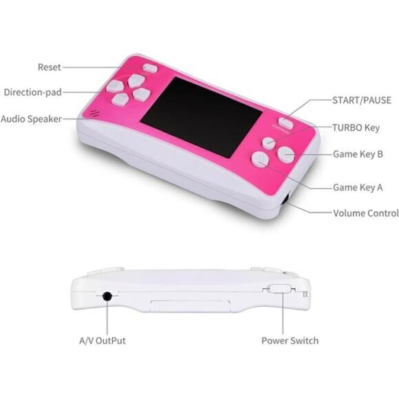 Kids Handheld 152 Built In Games Console Children Ages 4-12 Retro Classic PINK - Picture 2 of 4